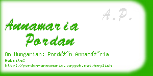 annamaria pordan business card